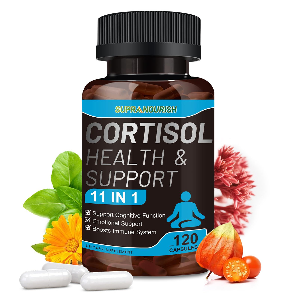 SUPRANOURISH Cortisol Balance bottle with 120 capsules
