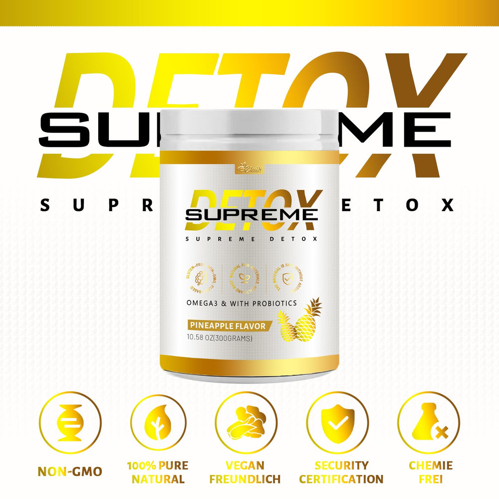 Wellness concept image illustrating digestive cleansing with Supreme Detox