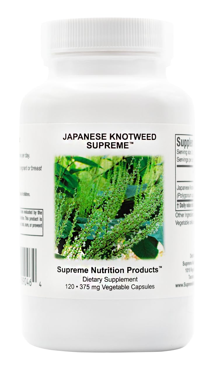 Bottle of Supreme Nutrition Japanese Knotweed Supreme 120 vegetarian capsules