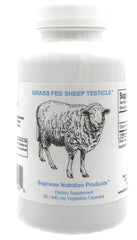 Supreme Nutrition Sheep Testicle bottle label on white background