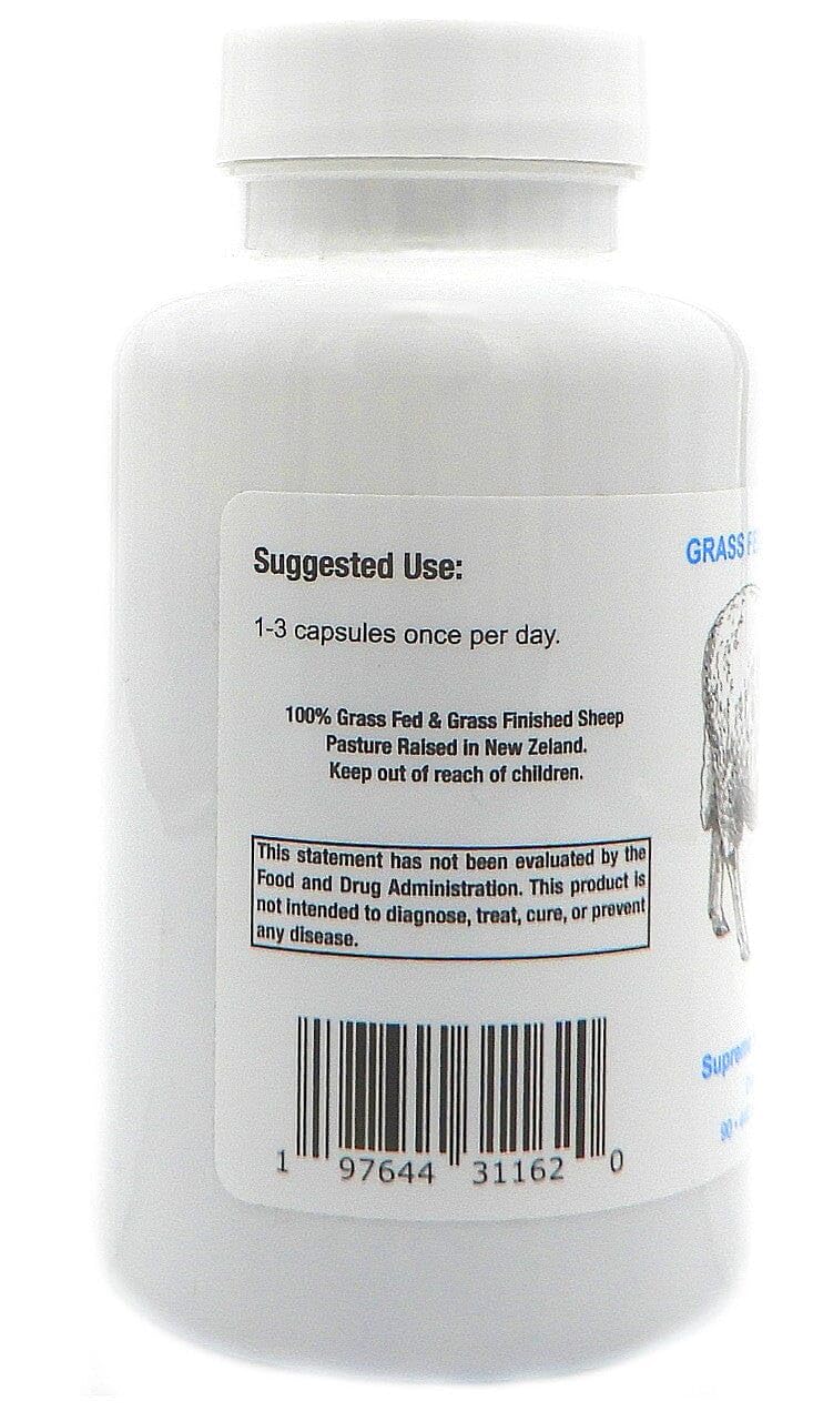 Product front label showing grass-fed origin