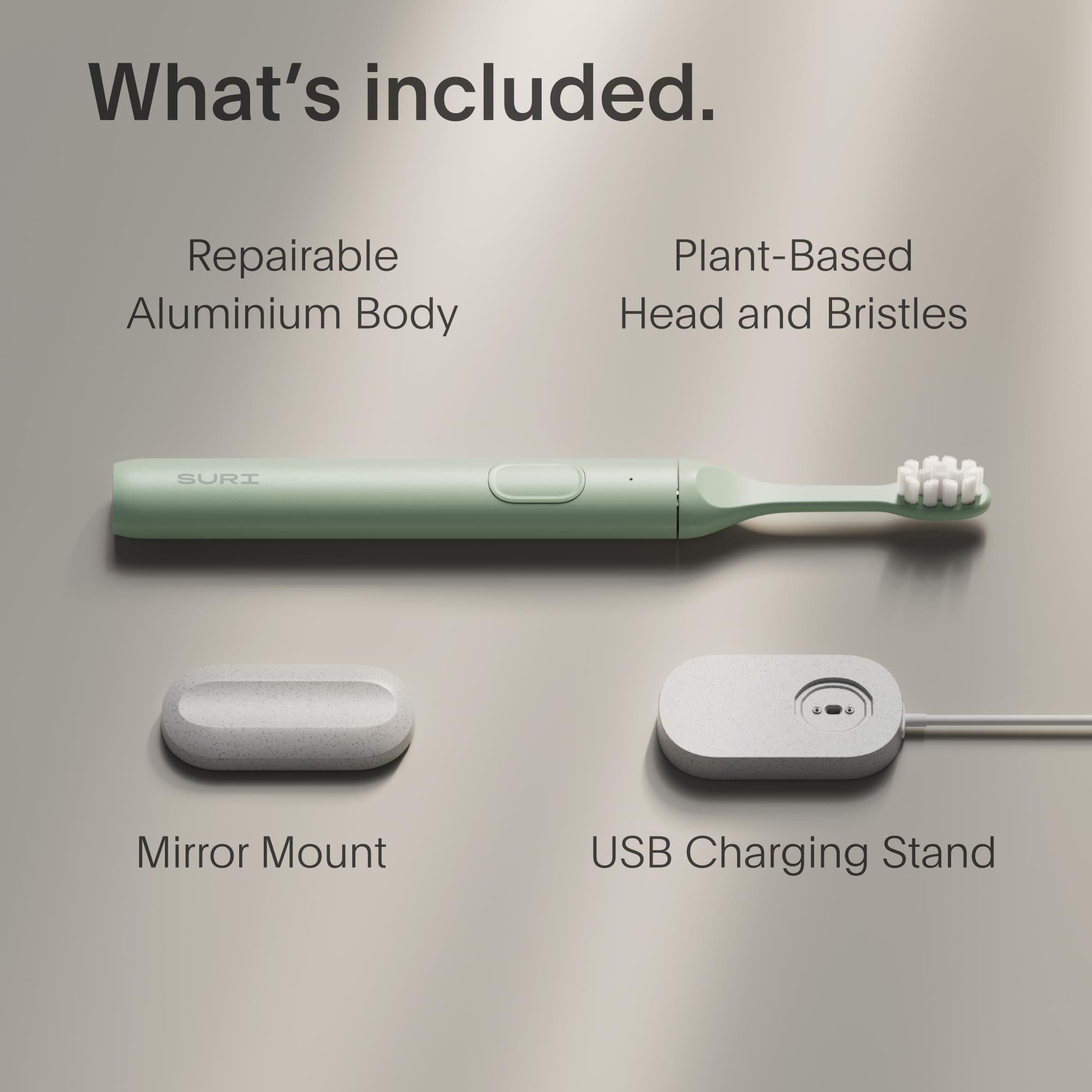 Recyclable plant-based brush heads and castor oil bristles