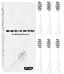 Six-pack replacement brush heads for SURI electric toothbrush