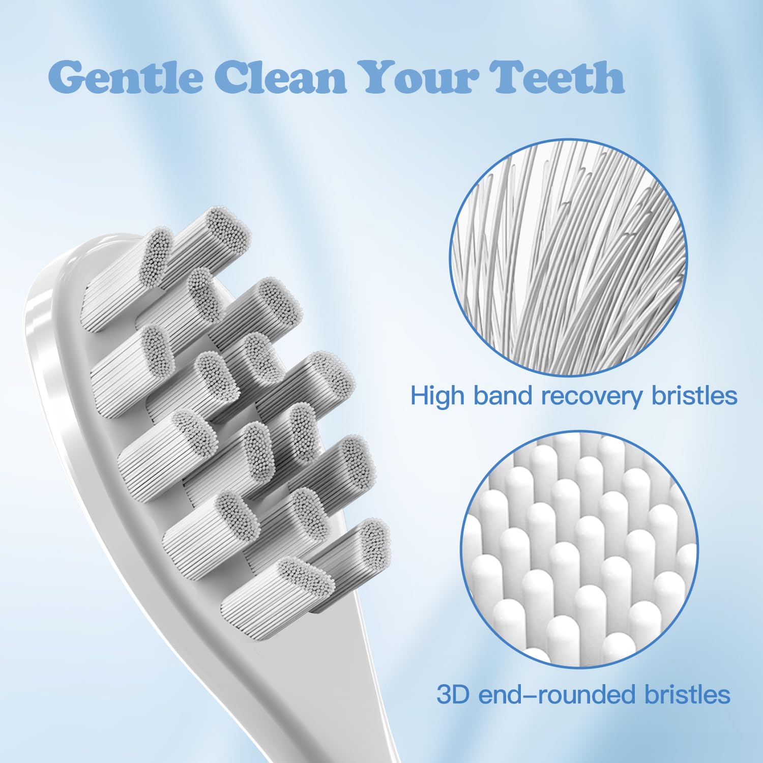 High band recovery bristles on SURI brush head
