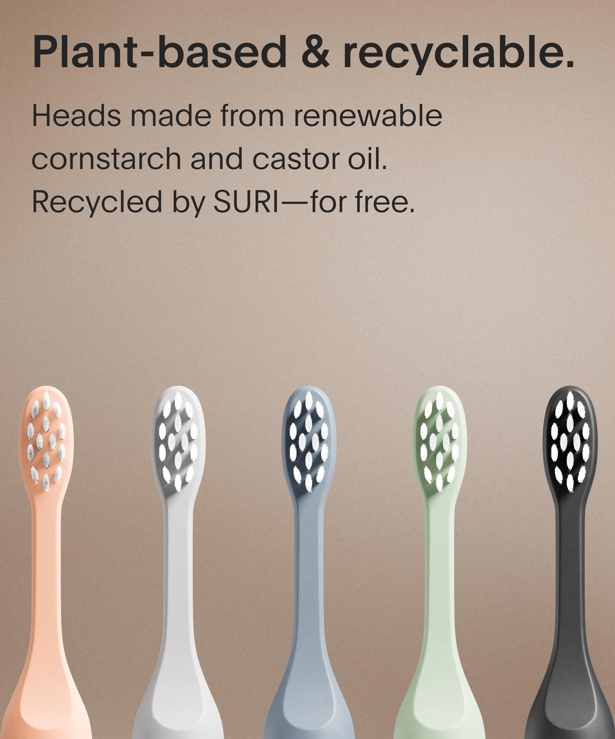 Built-in tongue scraper on SURI replacement head