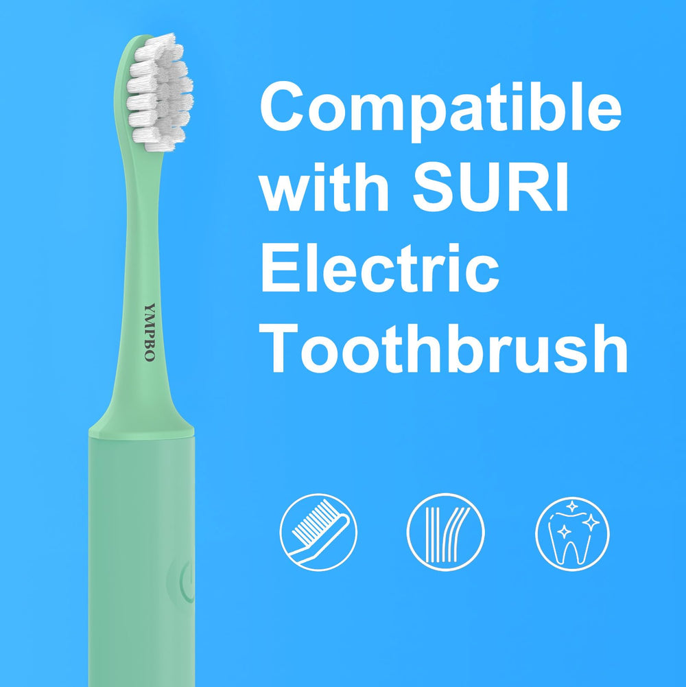 Replacement brush heads for SURI Electric Toothbrush - green, pack shot 2