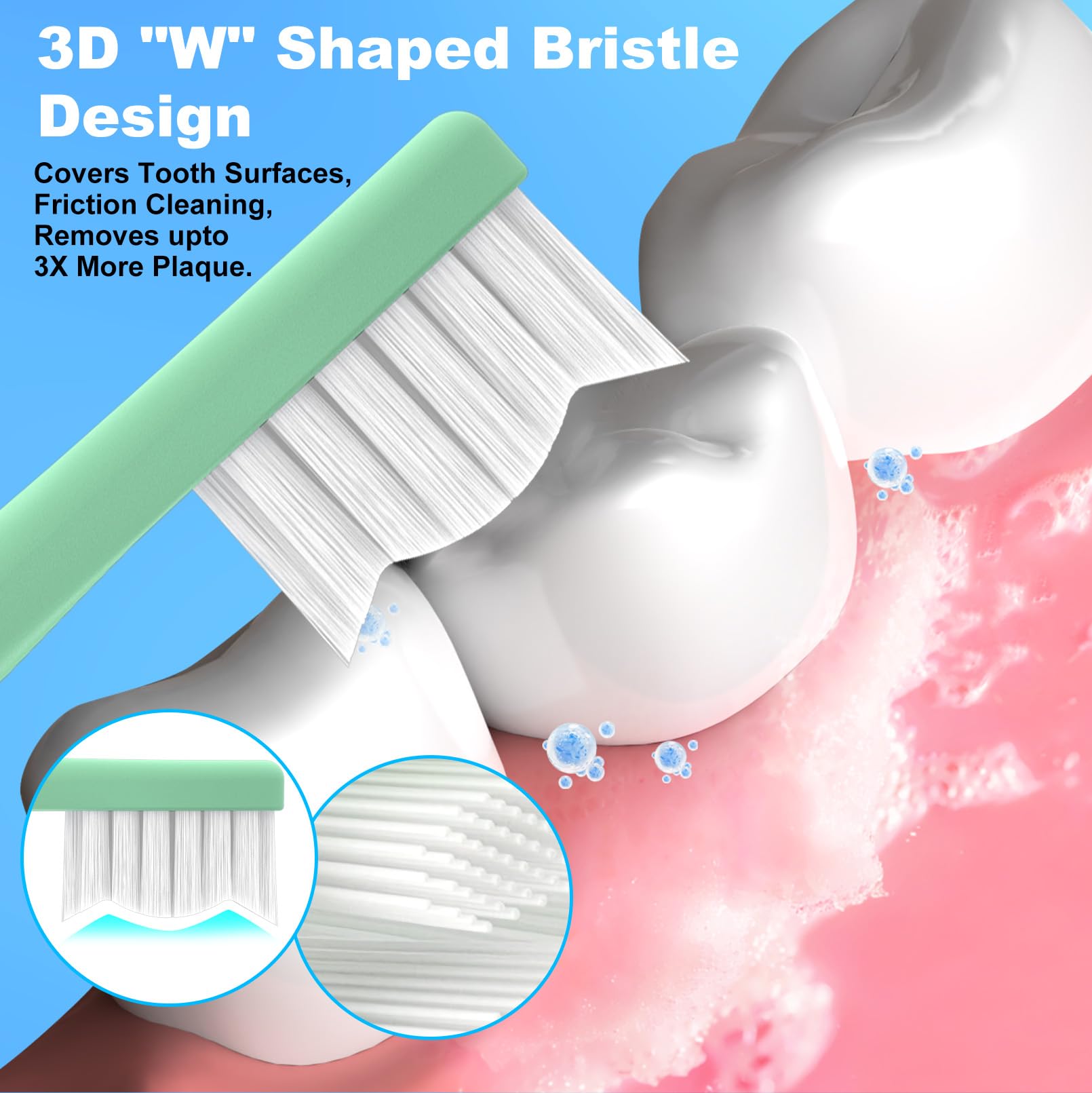 Packaging and fitment of 10-pack SURI brush heads - green