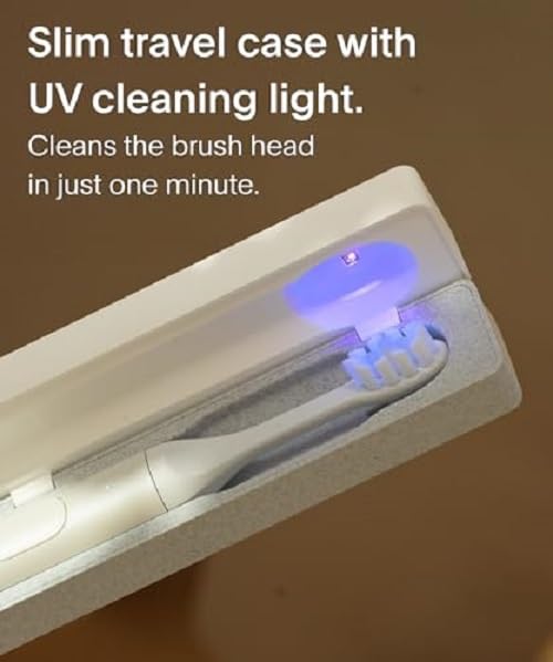 Open travel case showing UV-C cleaning chamber