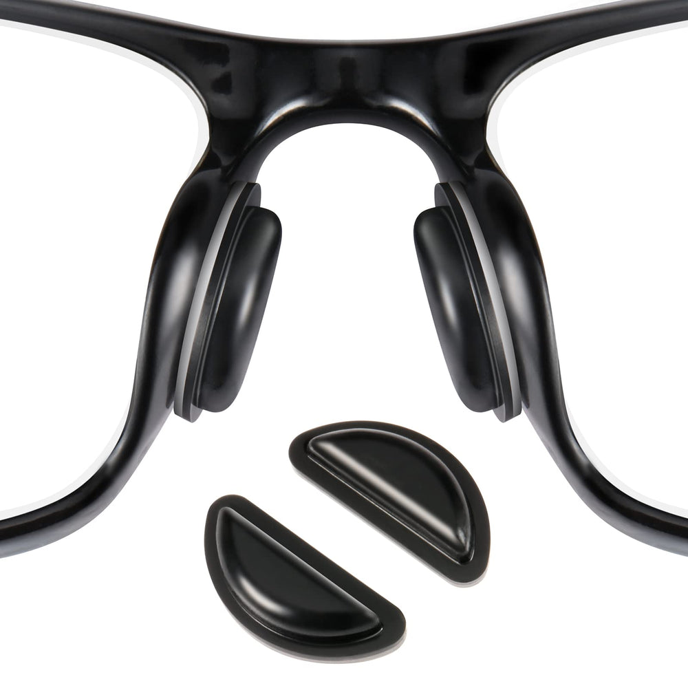 SURMAP black silicone eyeglass nose pads with self-adhesive backing (10 pairs) - anti-slip