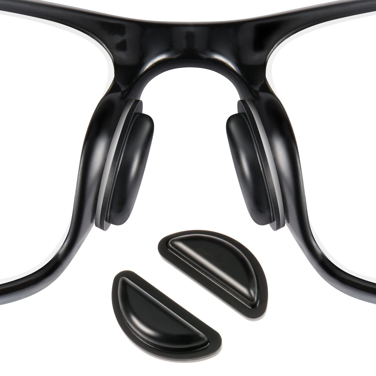 SURMAP black silicone eyeglass nose pads with self-adhesive backing (10 pairs) - anti-slip