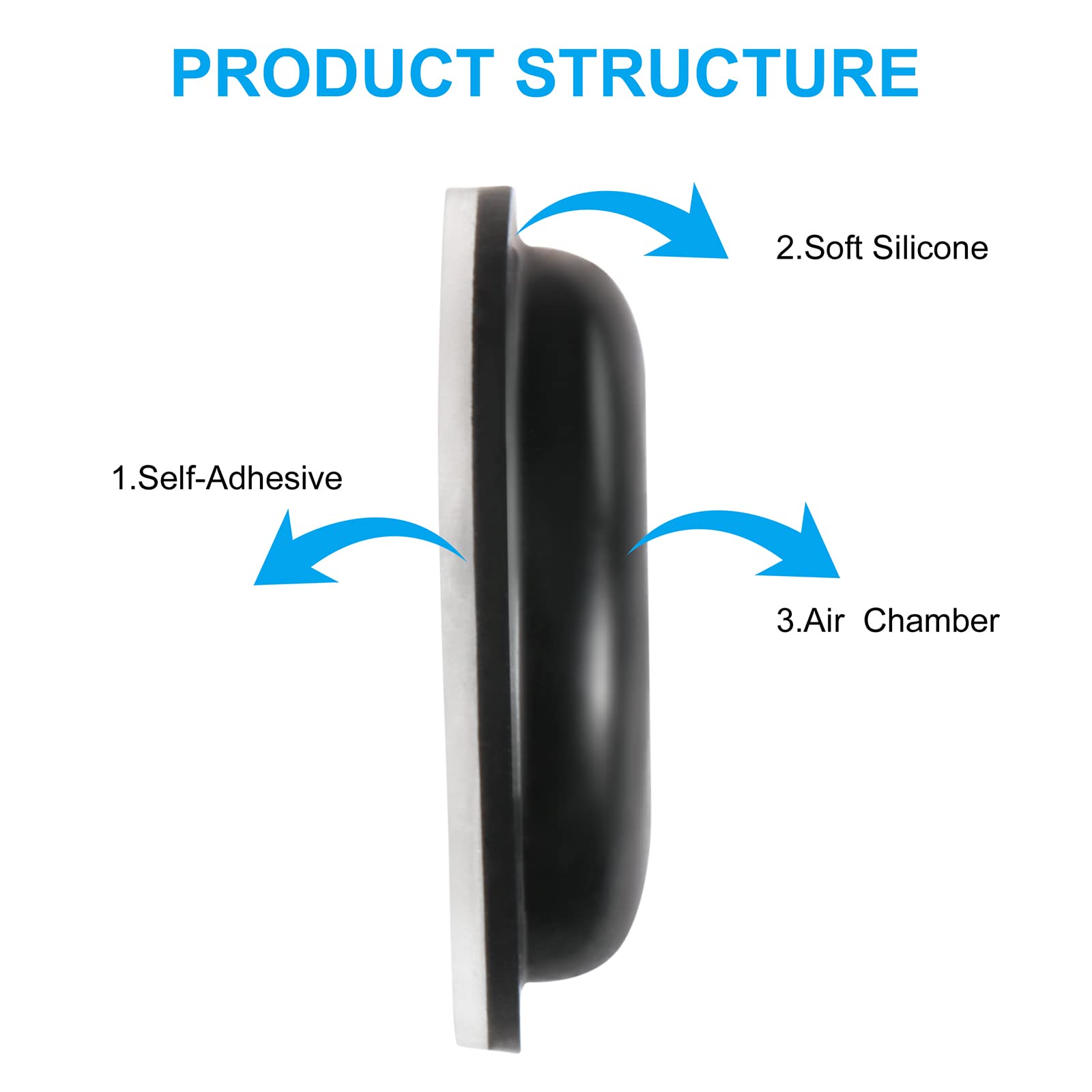 Individual SURMAP eyeglass nose pad size 0.59 x 0.28 inches, black