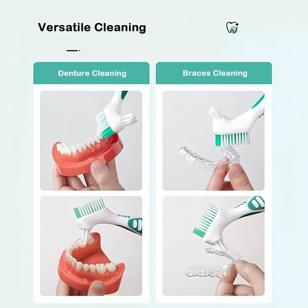 Two denture bath cases with strainer baskets