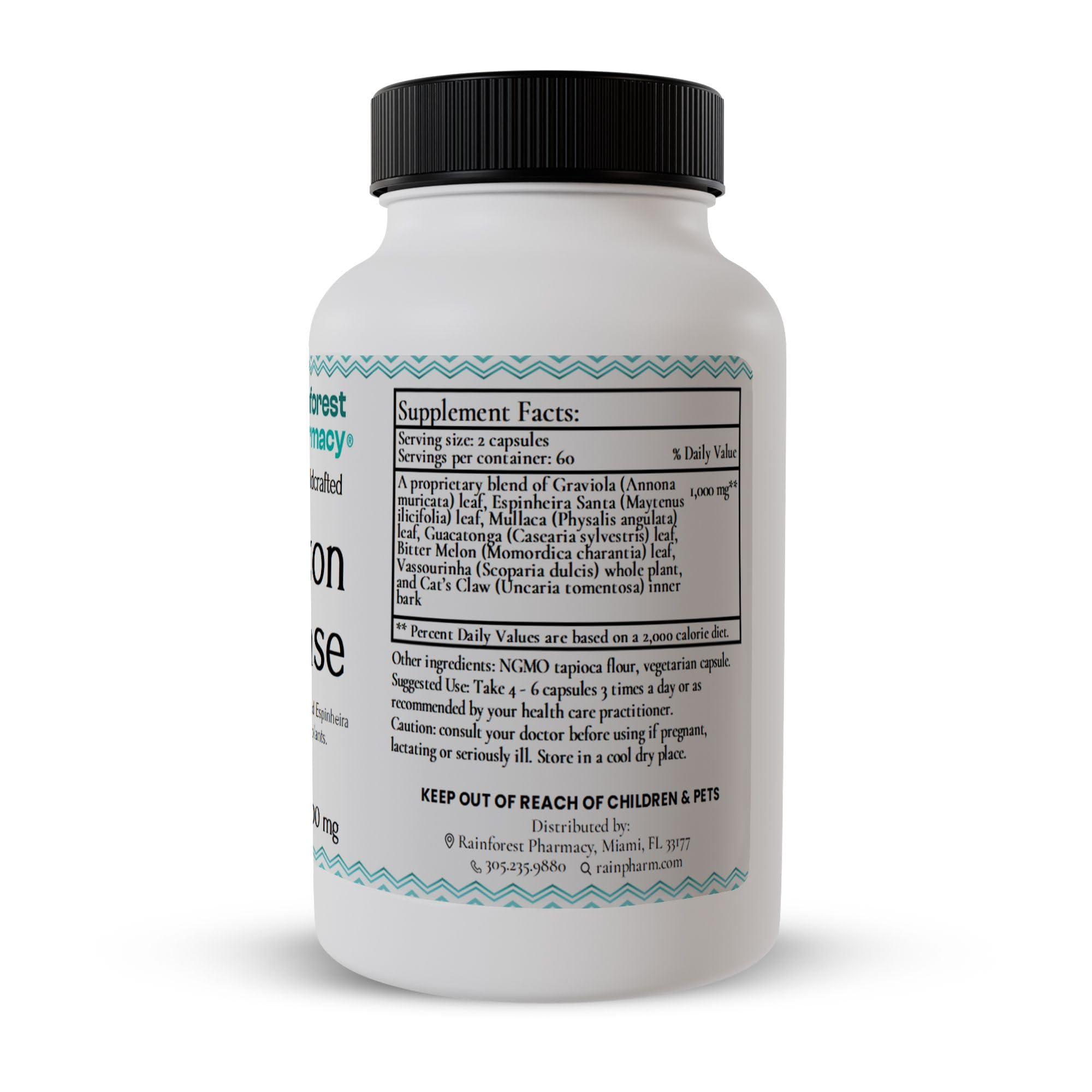 Sustainably sourced, wildcrafted Amazon rainforest ingredients in capsules
