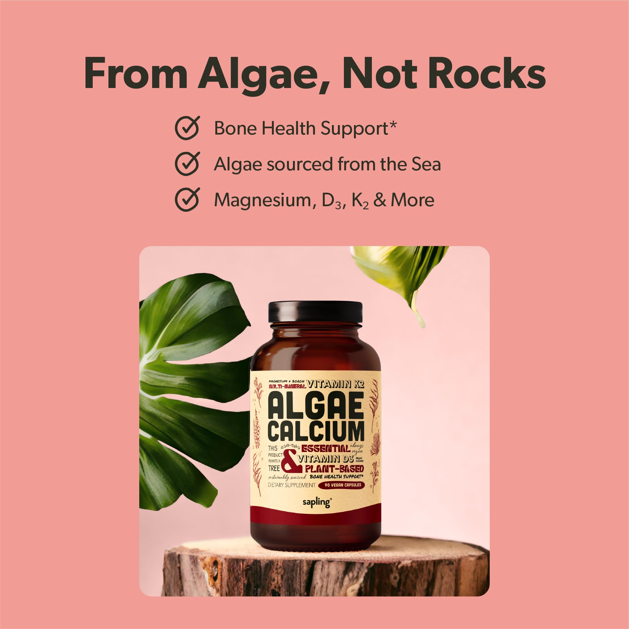 Sustainably sourced red algae calcium bottle