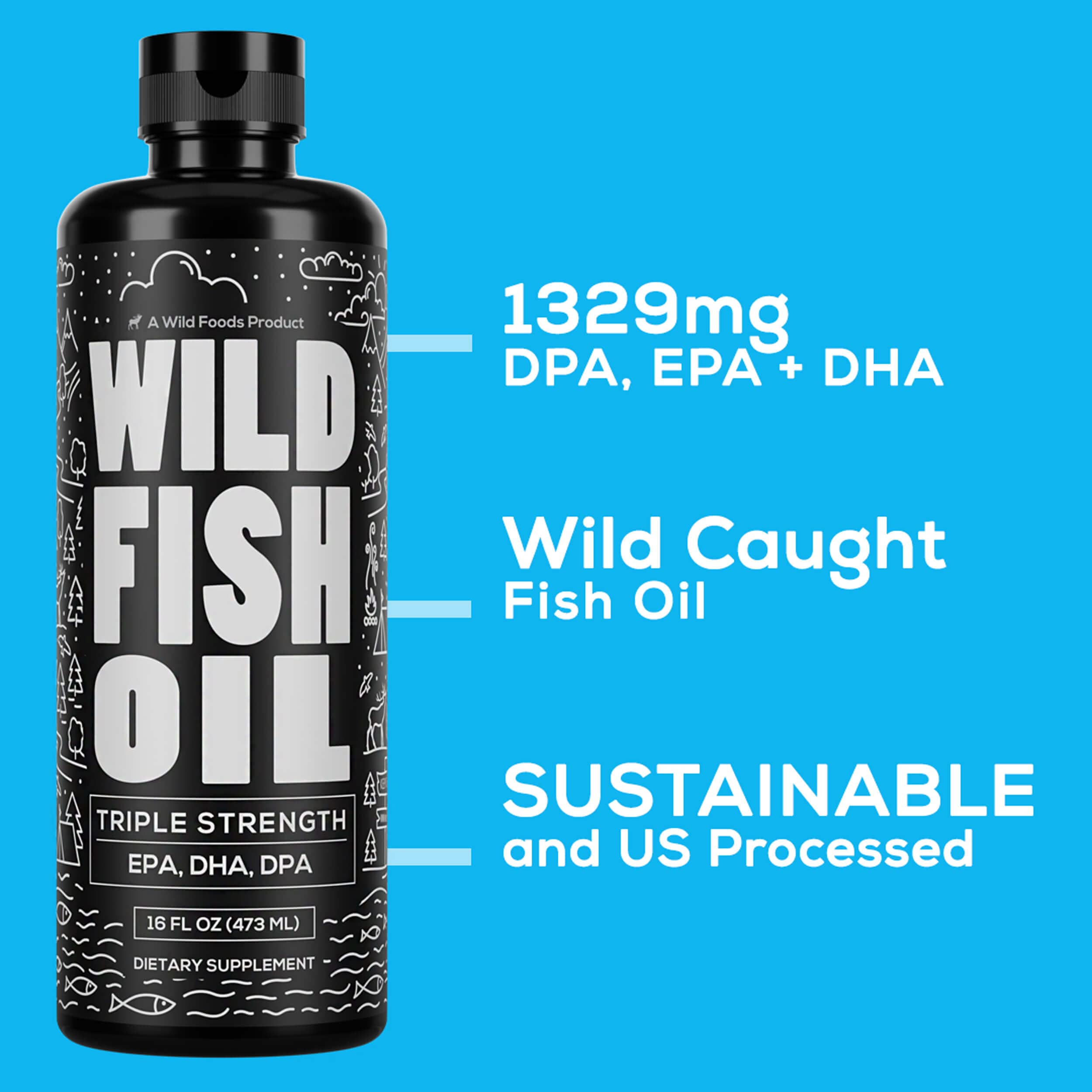 Sustainably sourced wild-caught fish oil