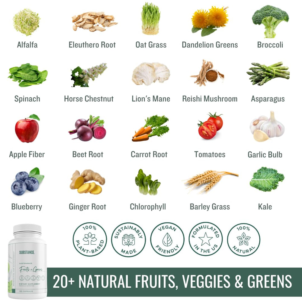 Close-up of greens and superfood ingredients like spinach, kale, blueberries