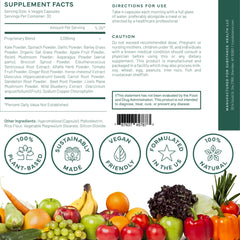 Lifestyle shot showing four capsules serving size