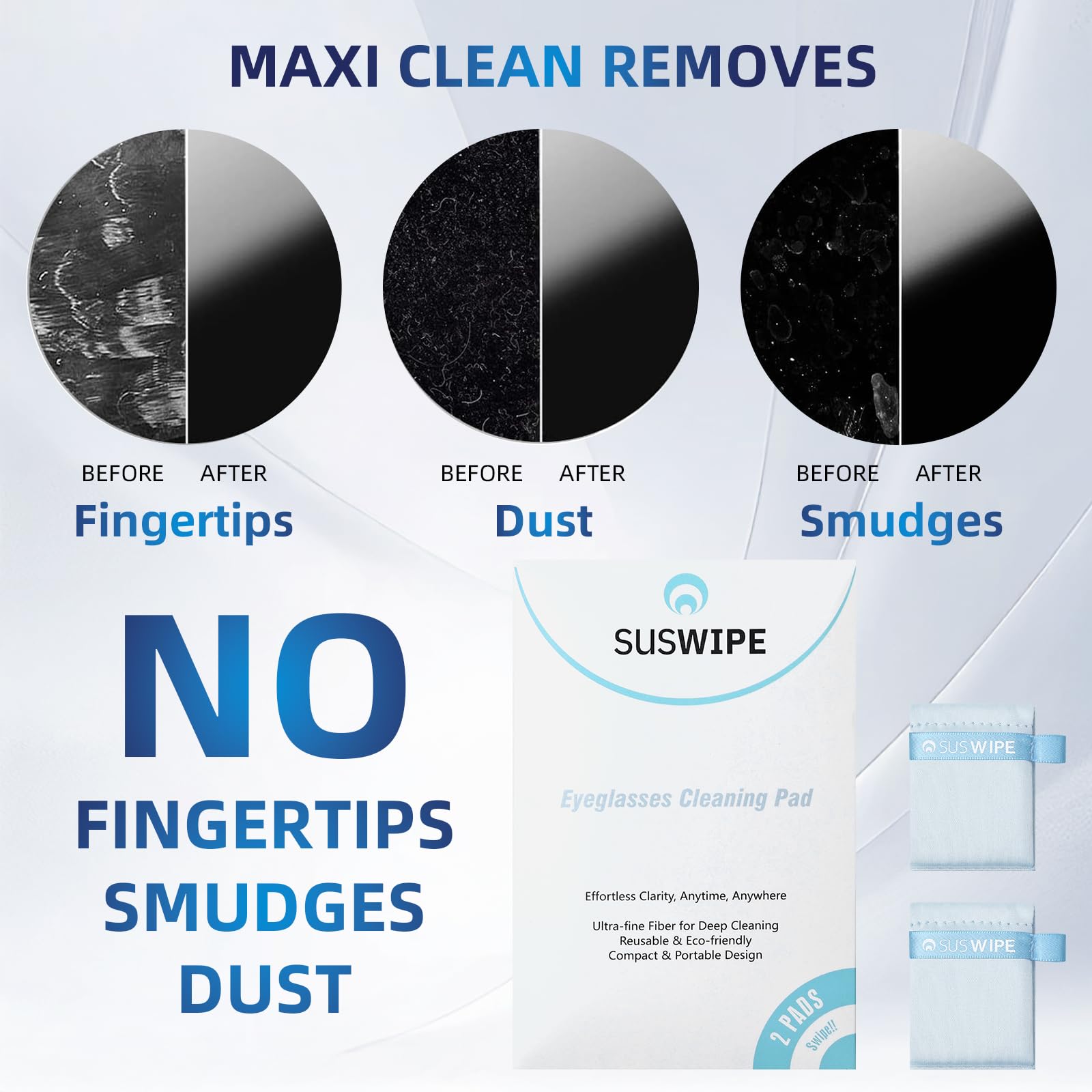 Blue microfiber cleaning cloth folded for storage