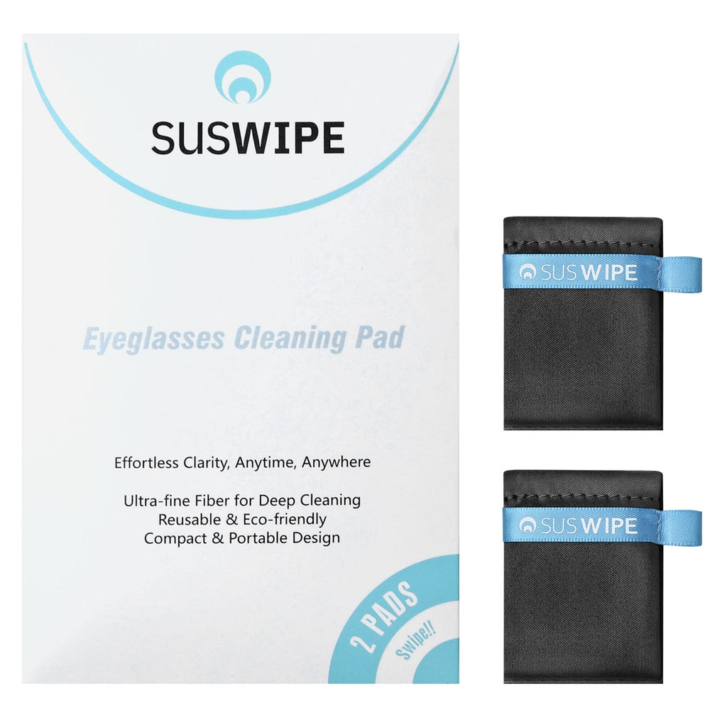 SusWipe reusable microfiber glasses cleaner – 2 pack, black