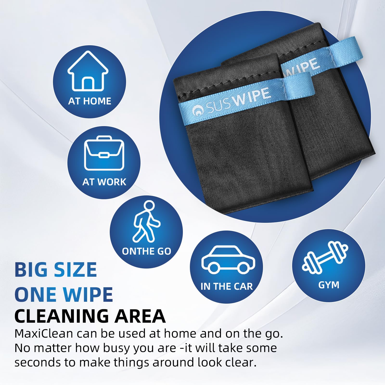 SusWipe being used to clean a smartphone screen