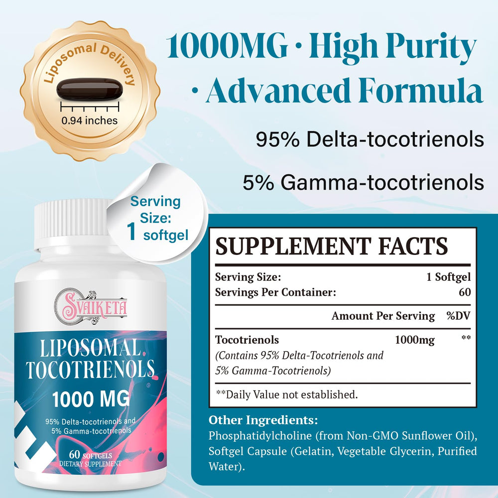 Label highlights 95% Delta-Tocotrienols and 5% Gamma-Tocotrienols
