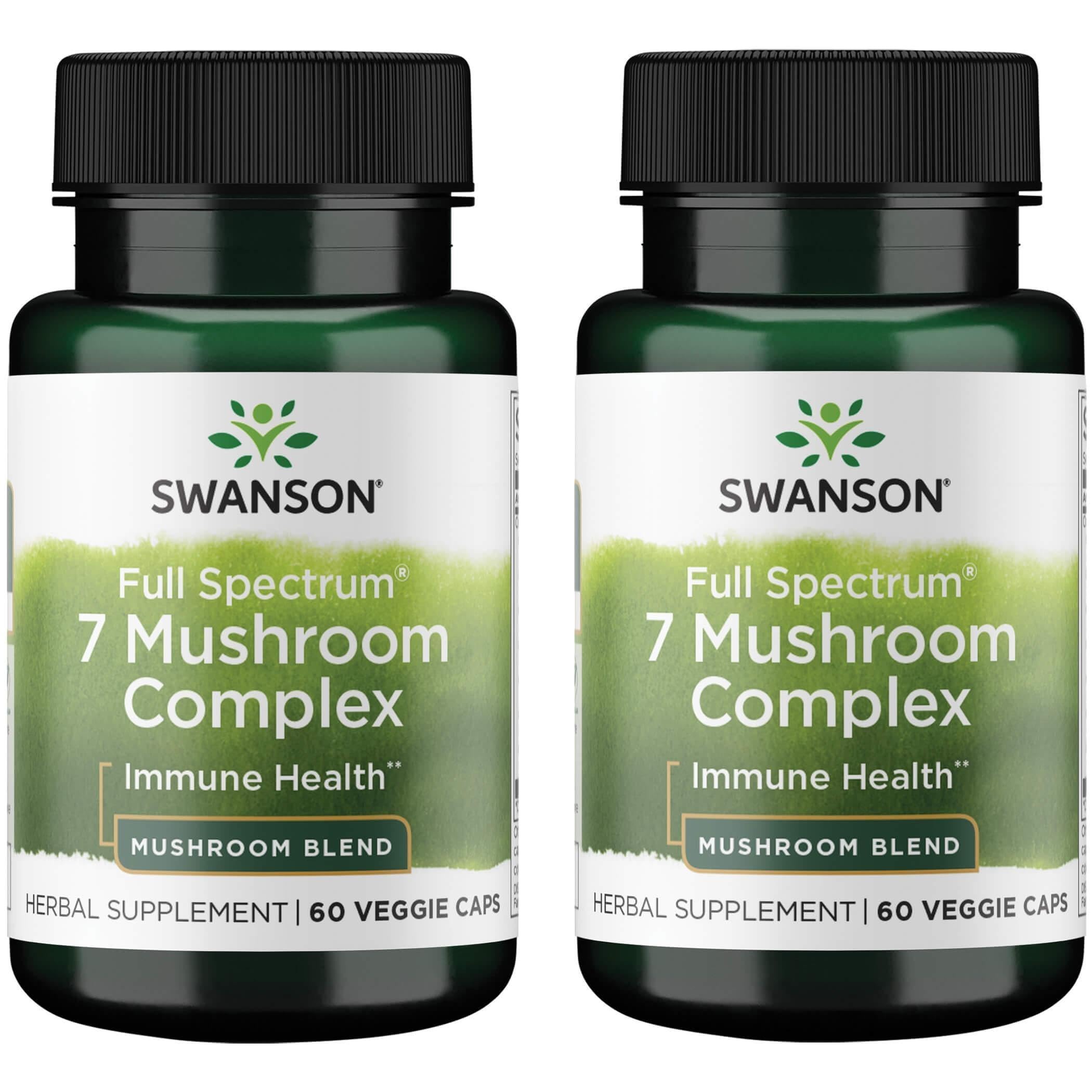 Swanson Full Spectrum 7 Mushroom Complex 60 Veg Caps (2 Pack) bottle