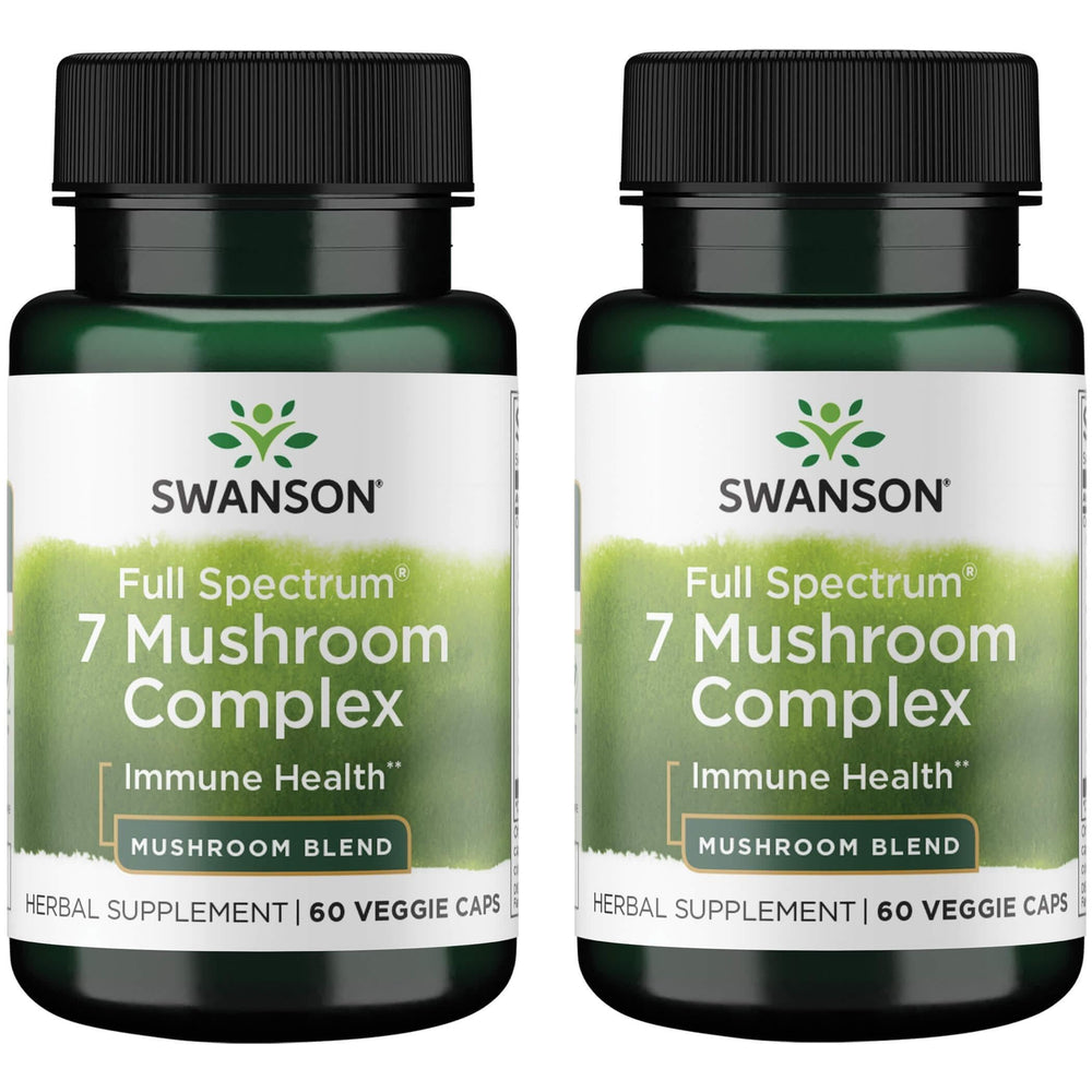 Swanson Full Spectrum 7 Mushroom Complex 60 Veg Caps (2 Pack) bottle