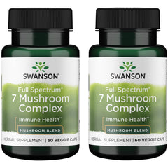 Swanson Full Spectrum 7 Mushroom Complex 60 Veg Caps (2 Pack) bottle