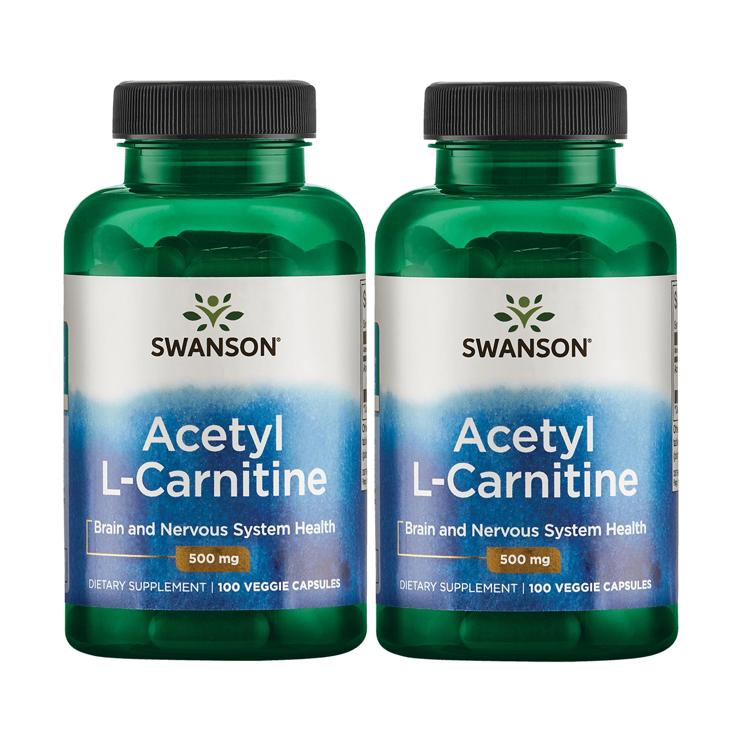 Swanson Acetyl-L-Carnitine 100 Veggie Capsules 2-Pack front view