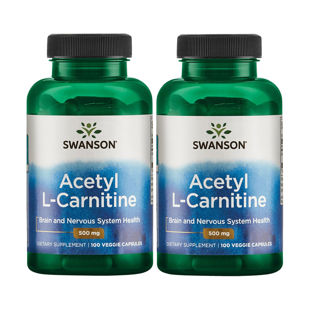 Swanson Acetyl-L-Carnitine 100 Veggie Capsules 2-Pack front view