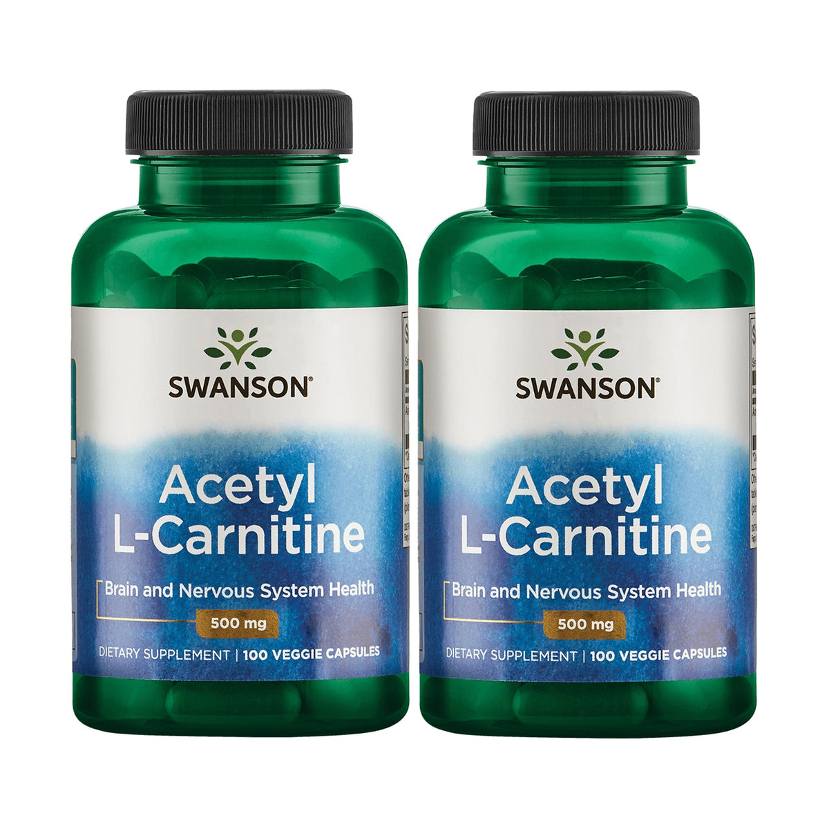 Swanson Acetyl-L-Carnitine 100 Veggie Capsules 2-Pack front view