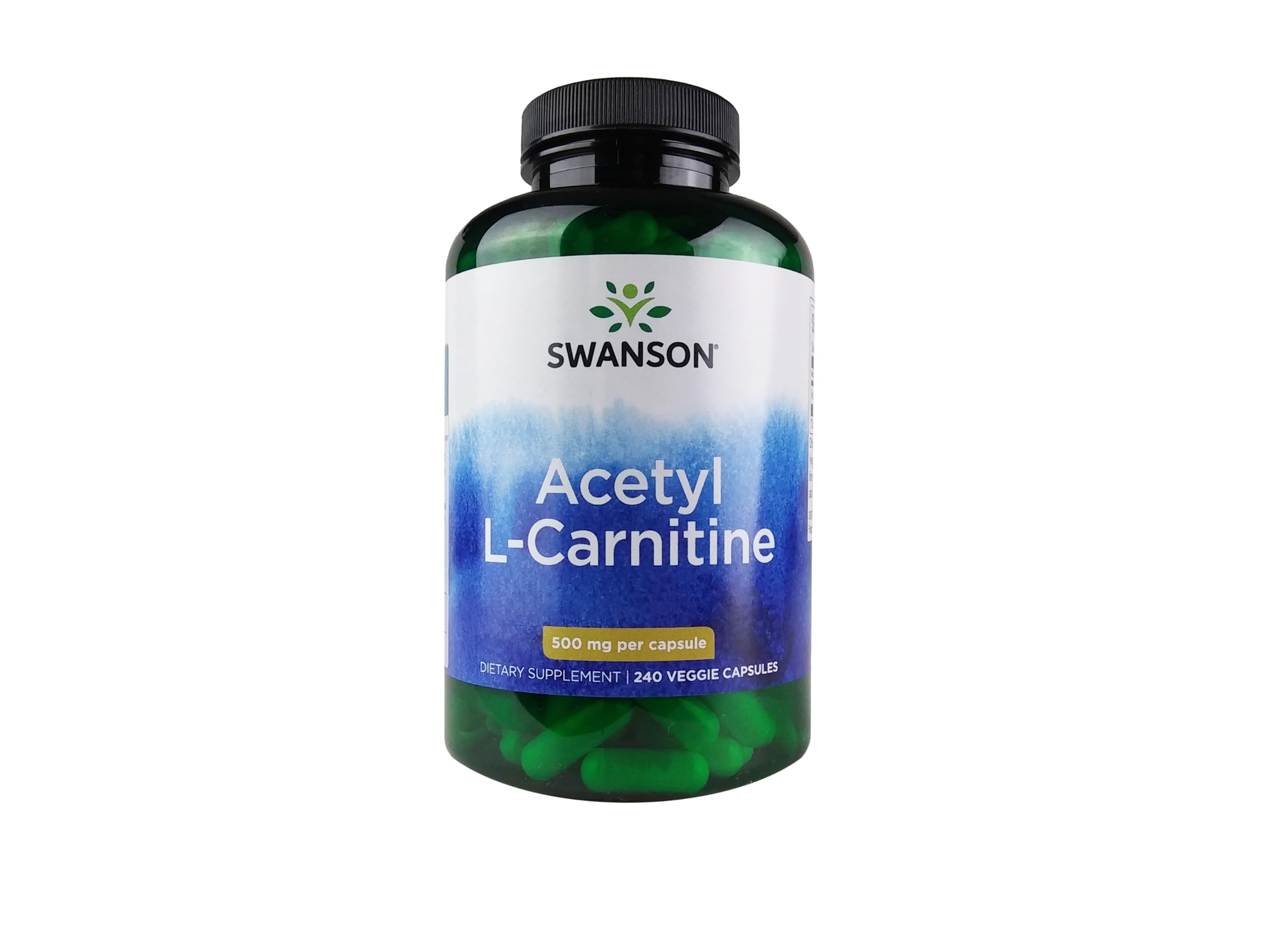 Swanson Acetyl L-Carnitine 500mg bottle with 240 vegetarian caps