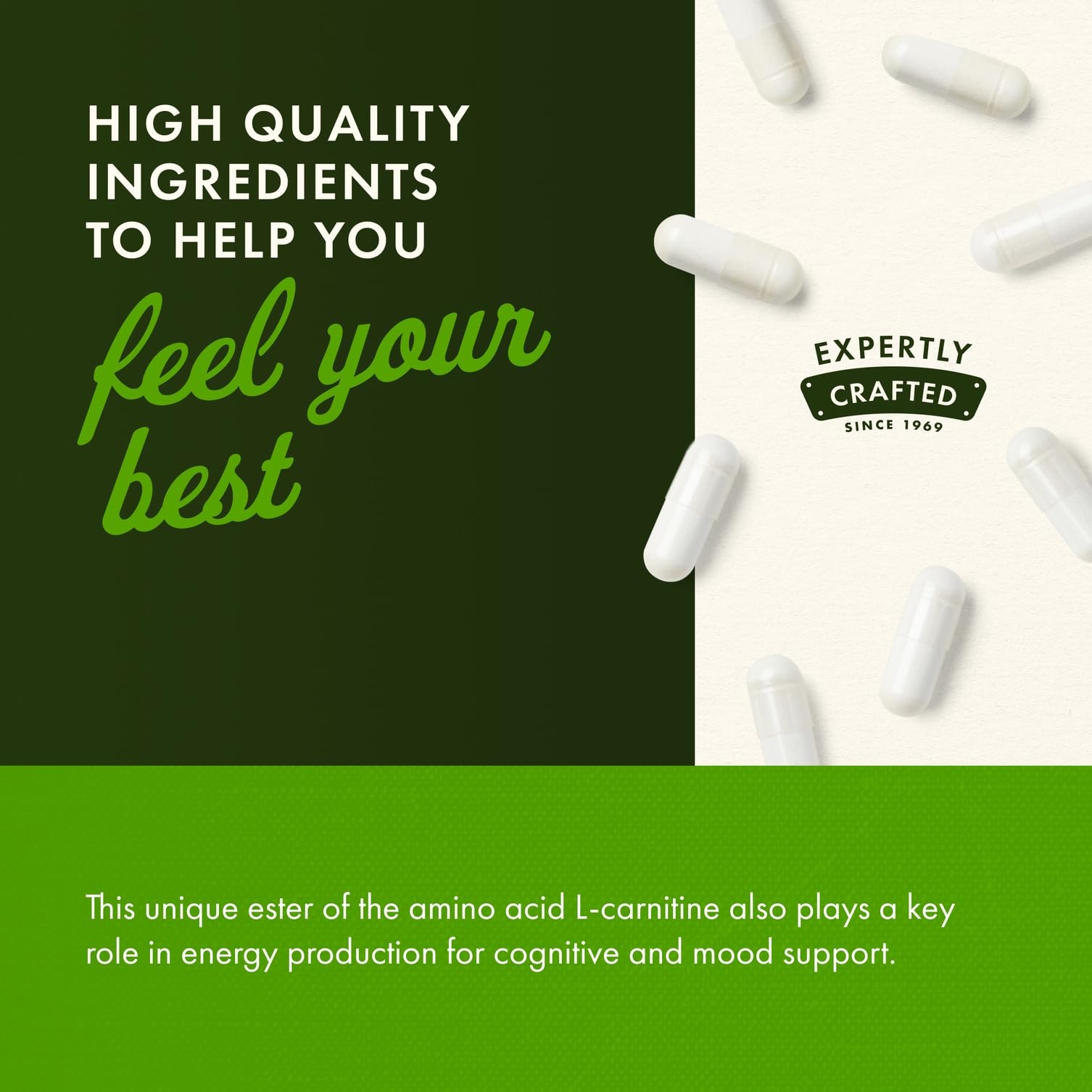 Natural formula ingredients of Acetyl-L-Carnitine supplement