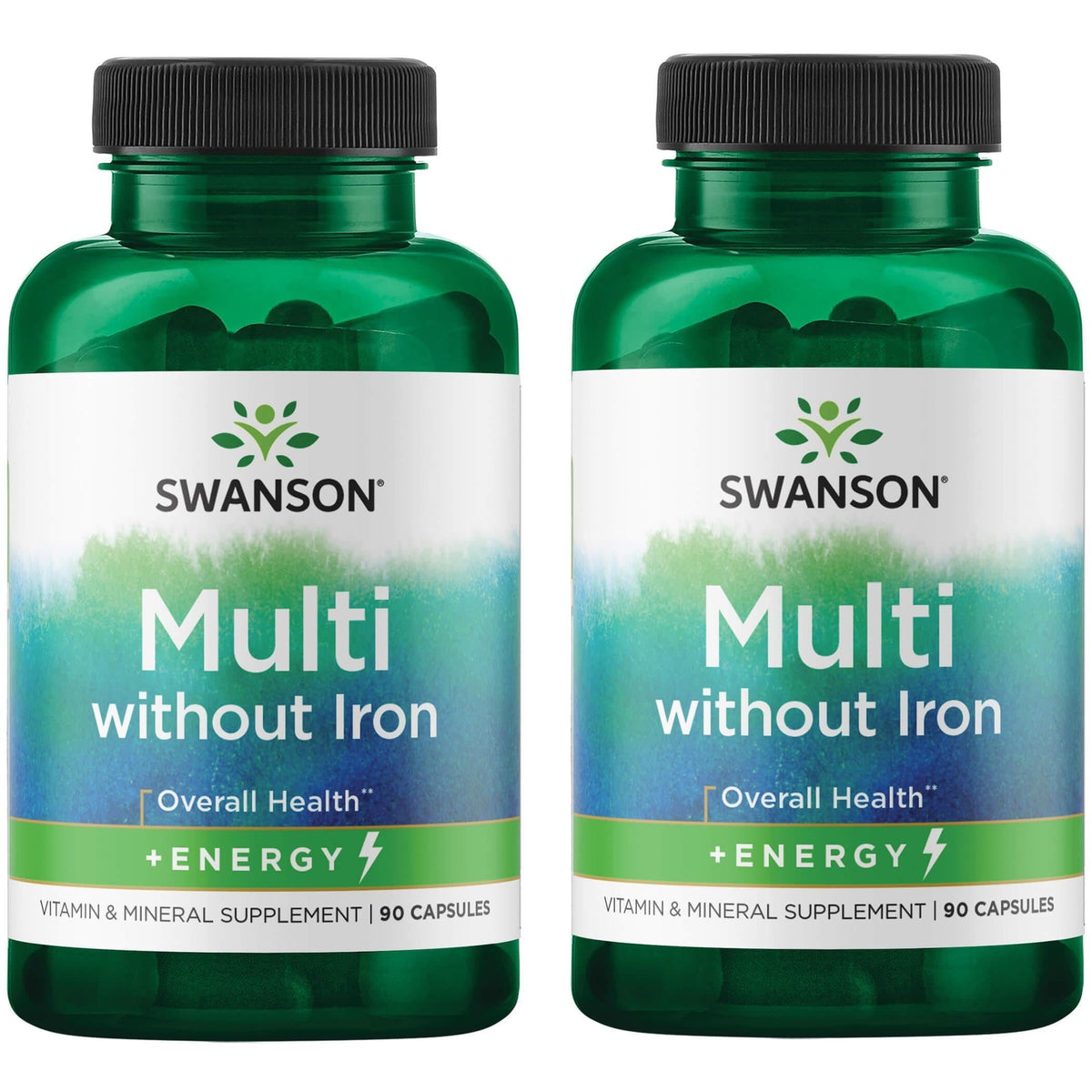 Swanson Active One Multivitamin Without Iron 90 Capsules (2 Pack) bottle