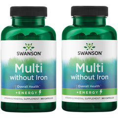 Swanson Active One Multivitamin Without Iron - 90 Capsules (2 Pack)