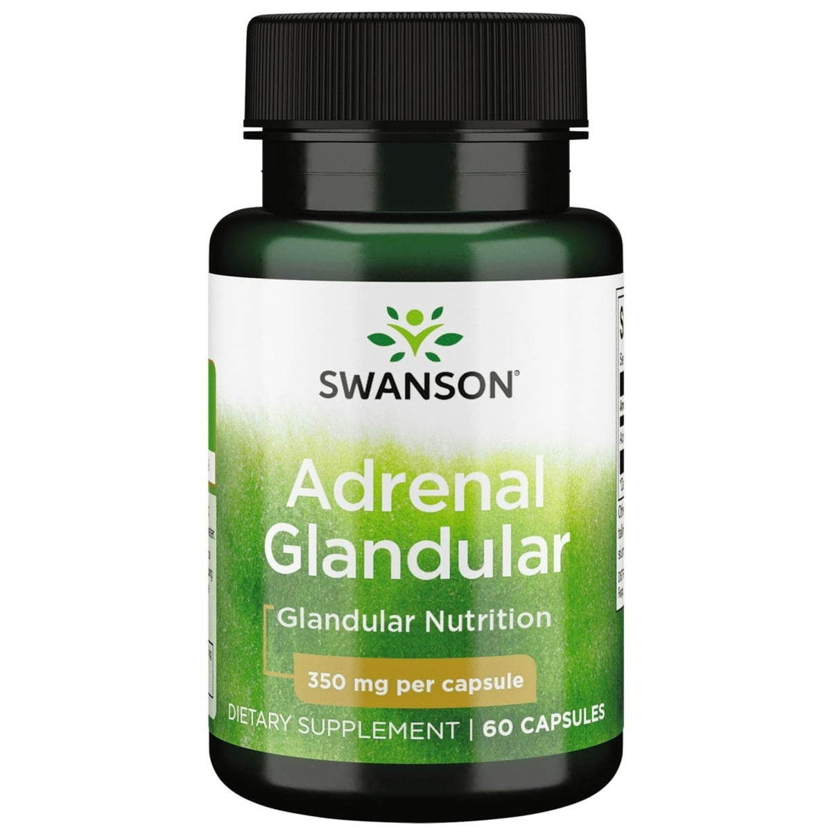 Front view of Swanson Adrenal Glandular 350 mg bottle