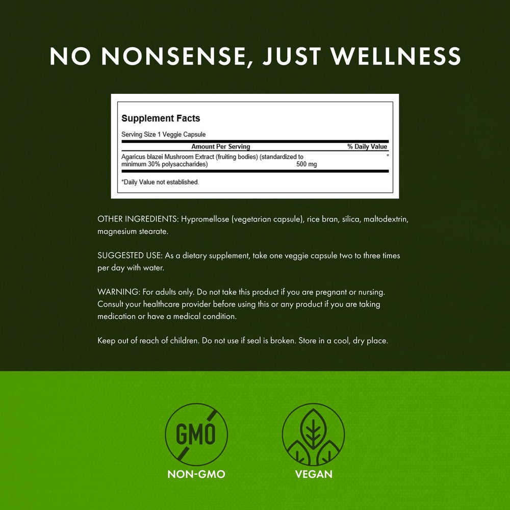 Label showing 500 mg per capsule