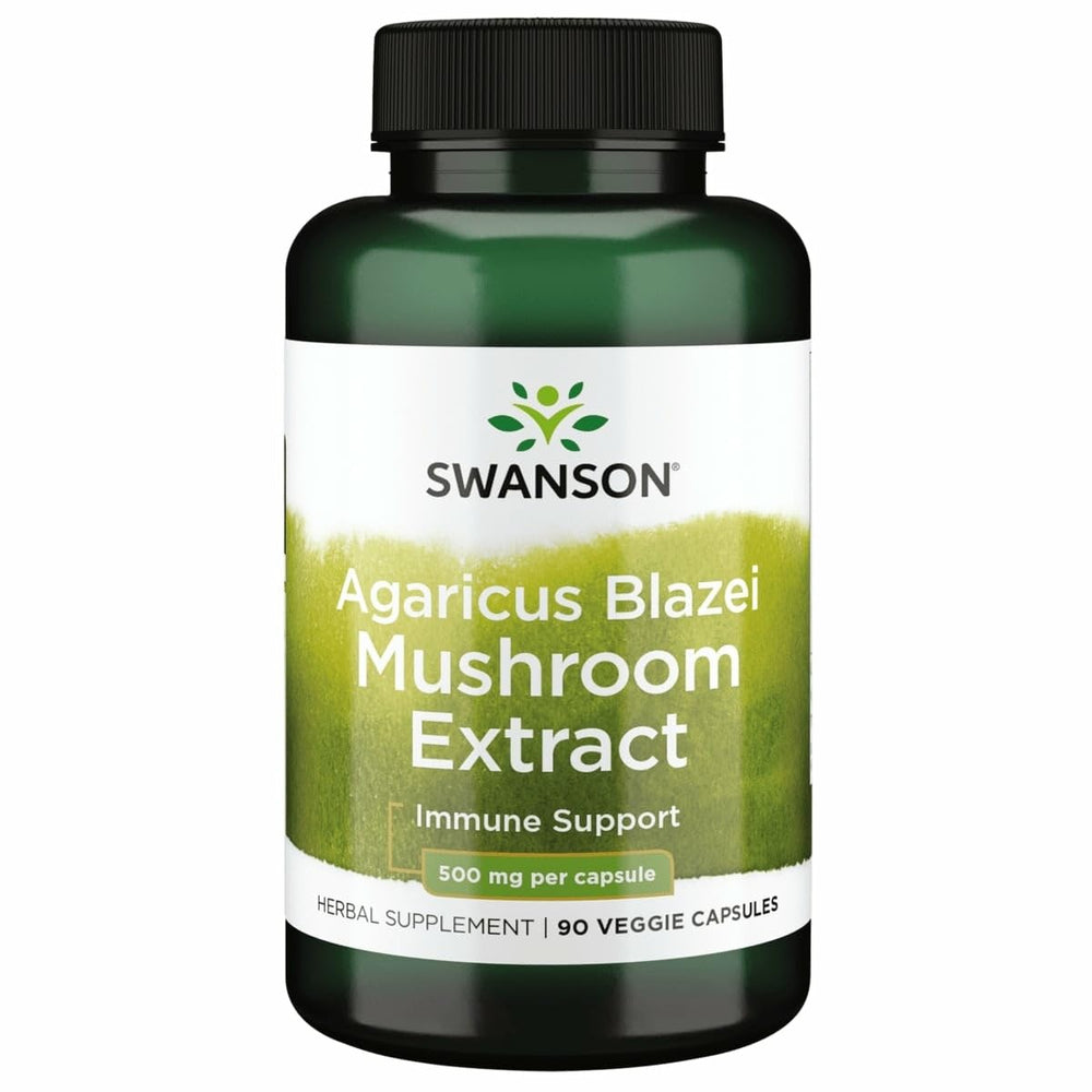 Swanson Agaricus Blazei Mushroom Extract bottle – 500 mg, 90 capsules