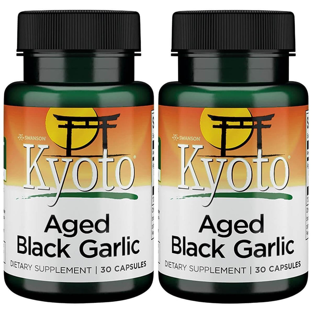 Swanson Aged Black Garlic 650 mg 30 Caps bottle - front view