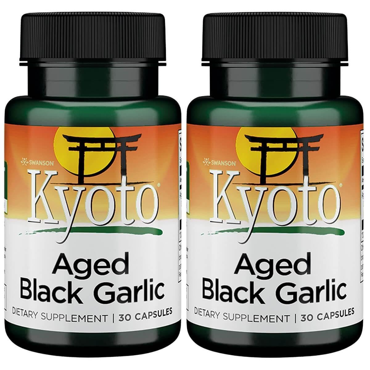 Swanson Aged Black Garlic 650 mg 30 Caps bottle - front view