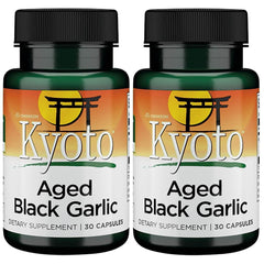 Swanson Aged Black Garlic 650 mg 30 Caps bottle - front view