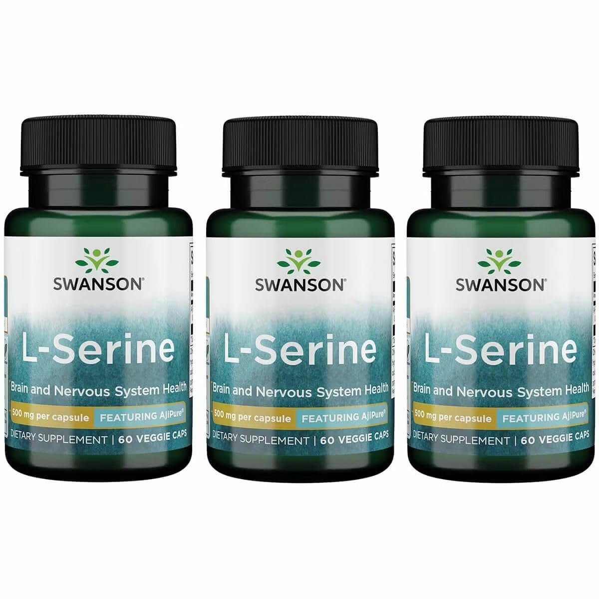 Swanson Ajipure L-Serine 500mg capsule front view