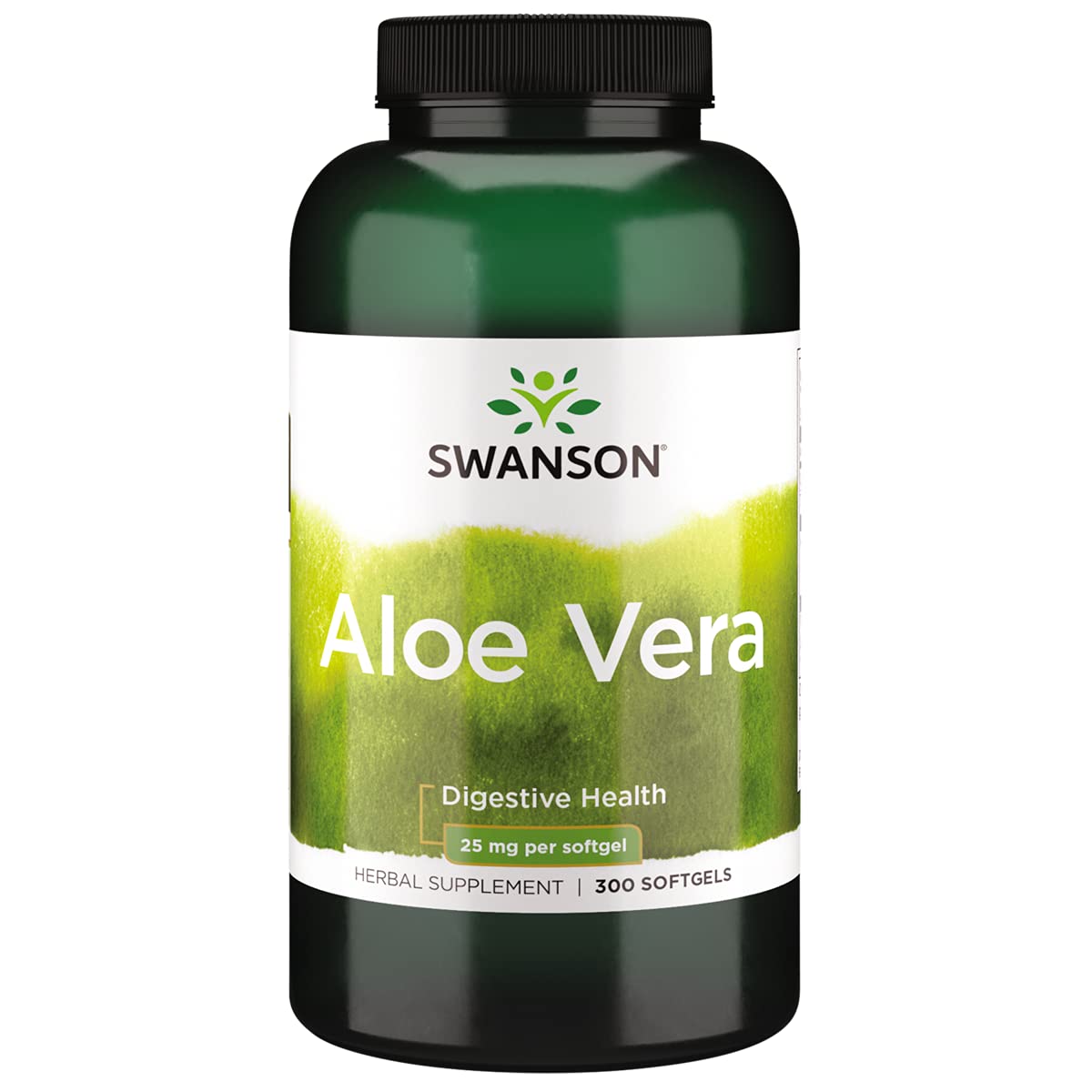 Bottle of Swanson Aloe Vera 25 mg 300 Softgels