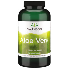 Bottle of Swanson Aloe Vera 25 mg 300 Softgels