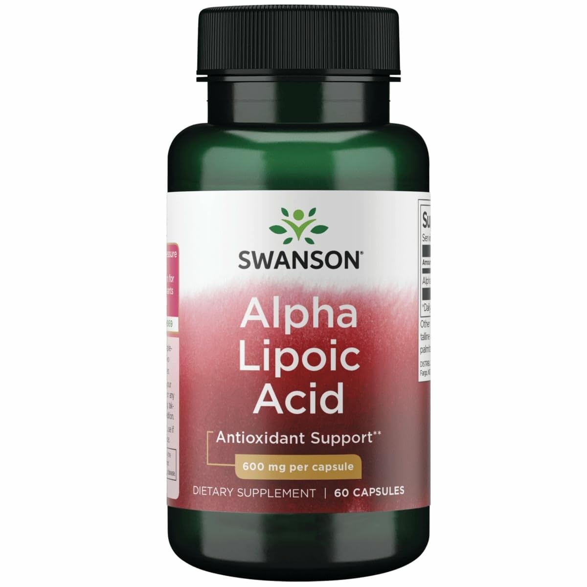 Swanson Alpha Lipoic Acid 600 mg capsules bottle