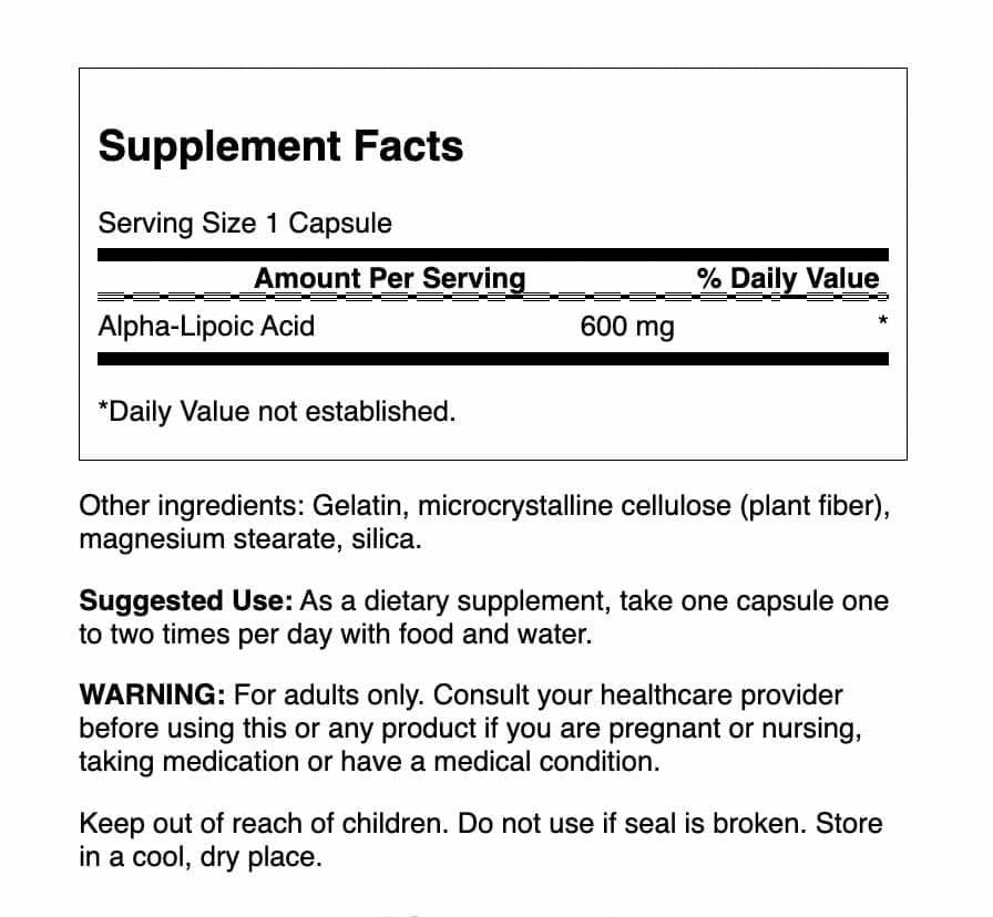 Blood pressure support with alpha lipoic acid
