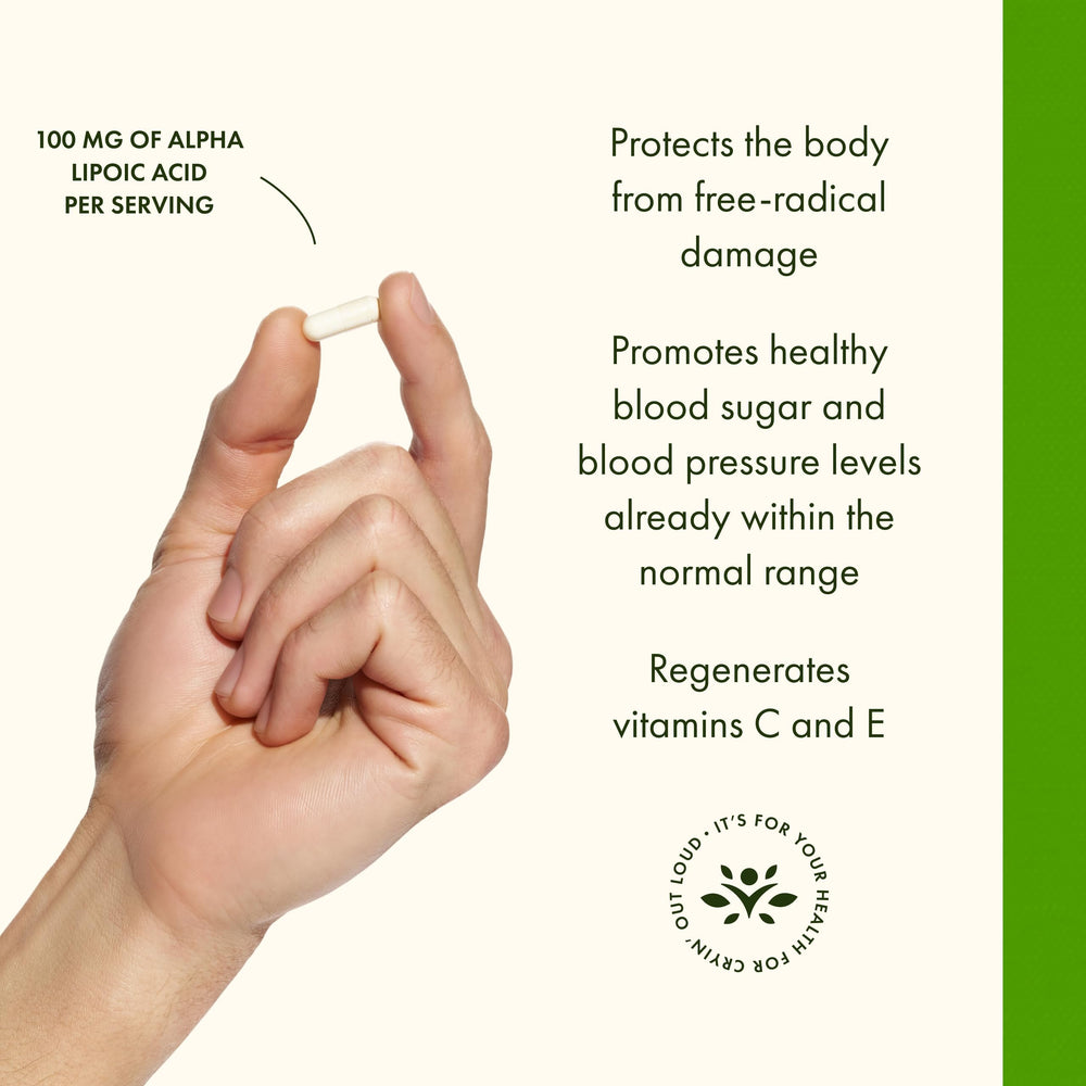 Swanson Alpha Lipoic Acid full-spectrum plant-based ingredients illustration