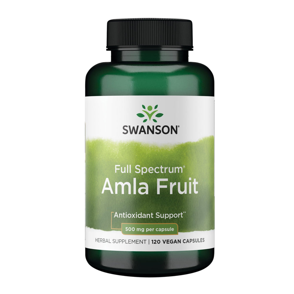 Swanson Amla Fruit capsules bottle front for daily energy support