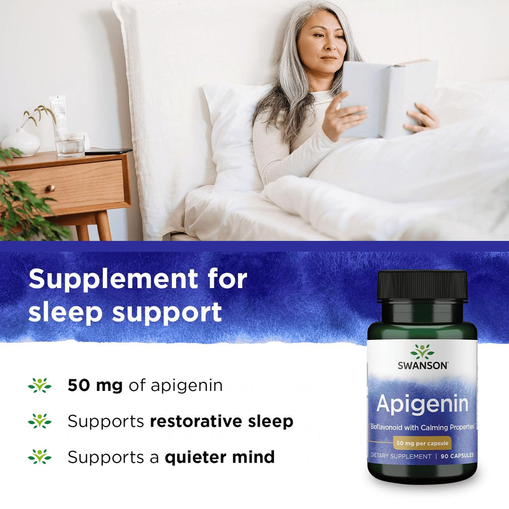 Relaxation and sleep support concept with Apigenin supplement