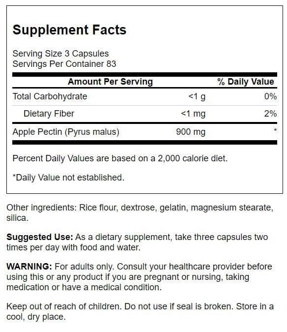 Close-up of Swanson Health Apple Pectin product packaging and label